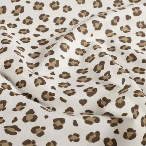 Baumwoll Popeline - Edo Leo - ecru/beige/braun