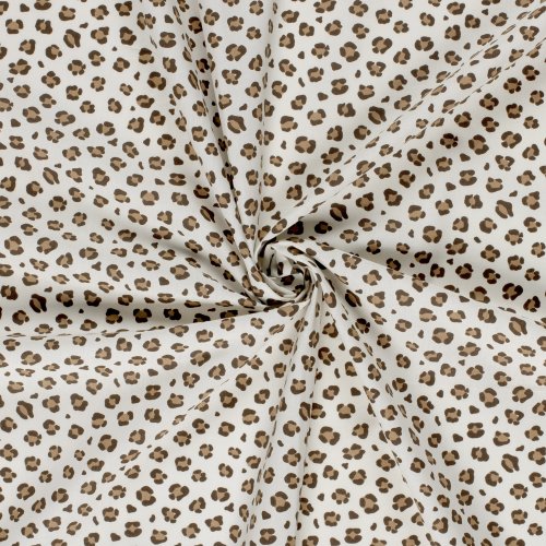 Preview: Baumwoll Popeline - Edo Leo - ecru/beige/braun