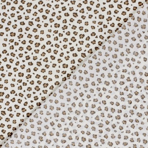 Preview: Baumwoll Popeline - Edo Leo - ecru/beige/braun