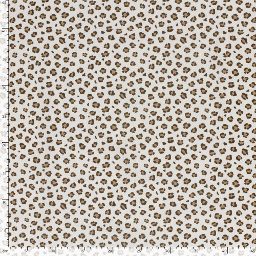 Baumwoll Popeline - Edo Leo - ecru/beige/braun