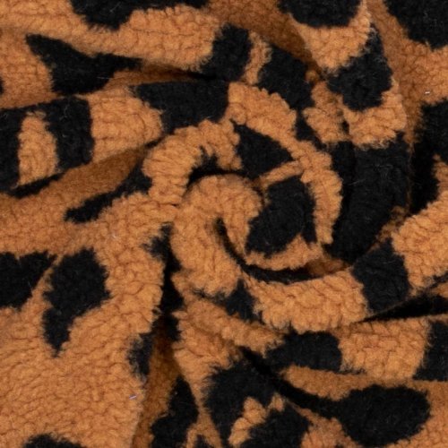 Mantelstoff - Curly Lamb - Raiko Leo - brown/black