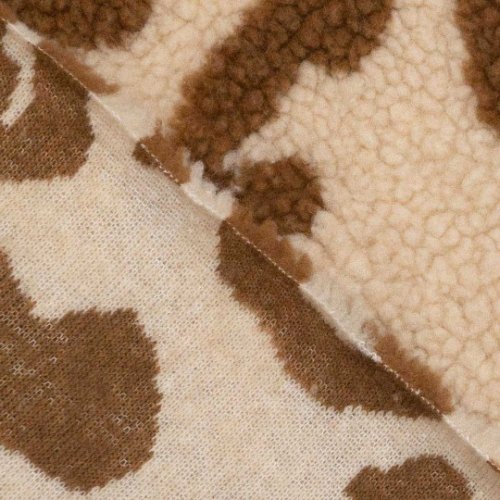 Preview: RESTSTÜCK 0,20m !!! - Mantelstoff - Curly Lamb - Raiko Leo - beige/caramel