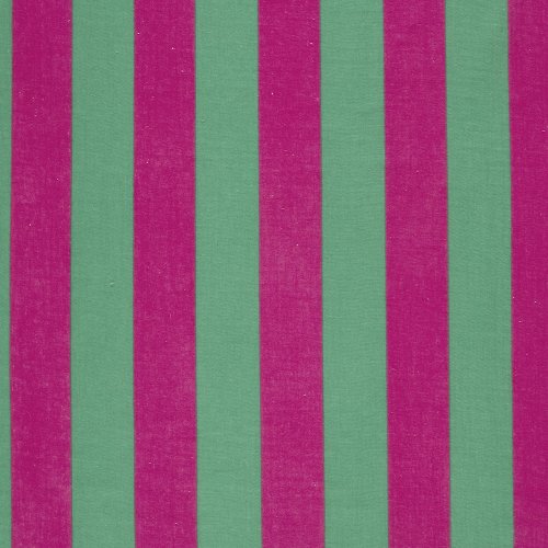 Preview: Musselin - Big Stripes - grün/pink