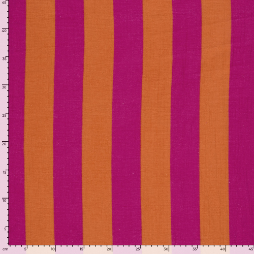 RESTSTÜCK 0,70m !!! - Musselin - Big Stripes - orange/pink