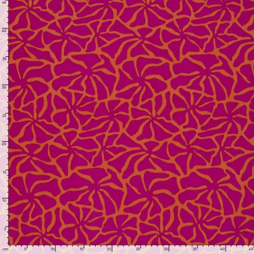 Preview: Musselin - Dorina Flowers - orange/fuchsia