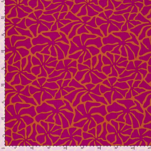 Preview: RESTSTÜCK 1,10m !!! - Musselin - Dorina Flowers - orange/fuchsia