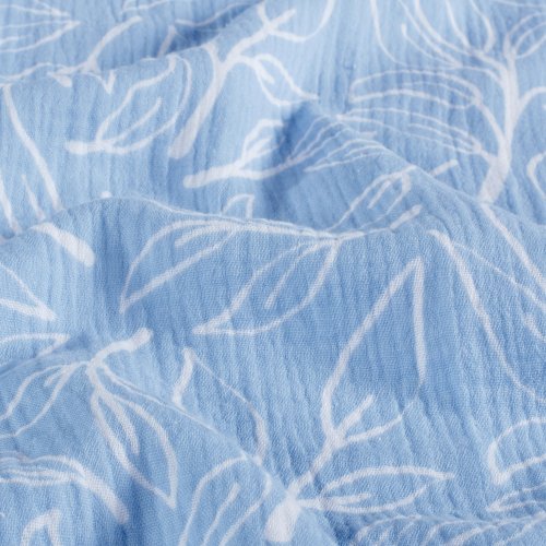 Preview: Musselin - Klementina - hellblau/weiß