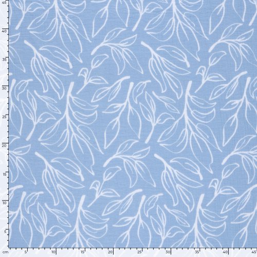 Preview: Musselin - Klementina - hellblau/weiß