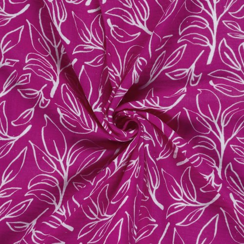 Musselin - Klementina - fuchsia/weiß