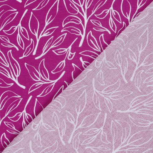 Preview: Musselin - Klementina - fuchsia/weiß