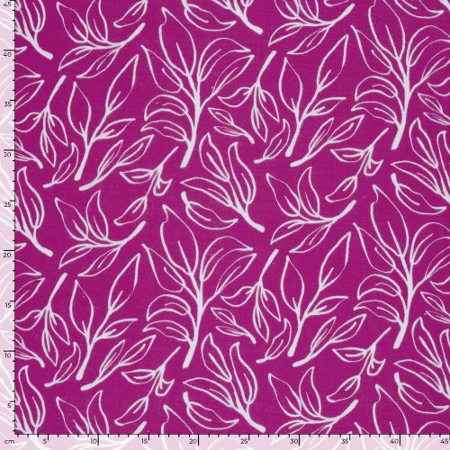 Preview: Musselin - Klementina - fuchsia/weiß