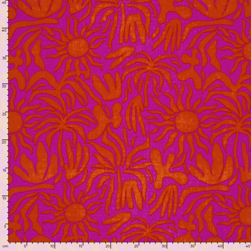 Preview: Musselin - Sunshine - fuchsia/rotorange