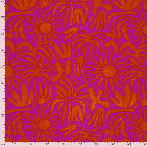 Preview: RESTSTÜCK 1,30m !!! - Musselin - Sunshine - fuchsia/rotorange