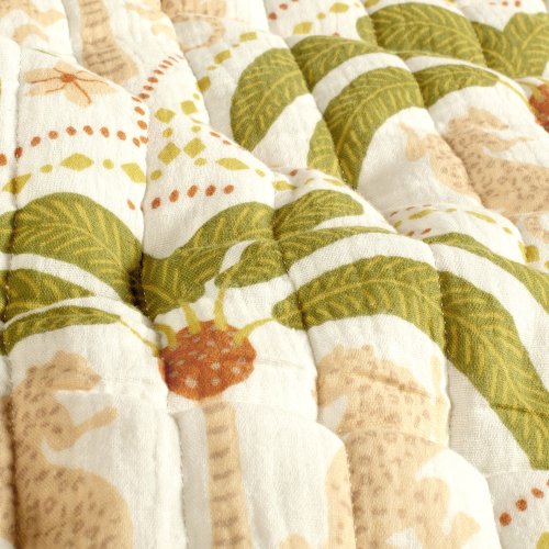 Preview: Doubleface Musselinstepper - Levia - ecru/grün/gelb