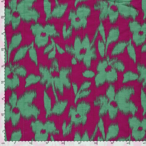 Doubleface Musselinstepper - Nyra - grün/pink/gelb