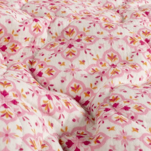 Preview: Doubleface Musselinstepper - Rosamee - rosa/weiß/grün