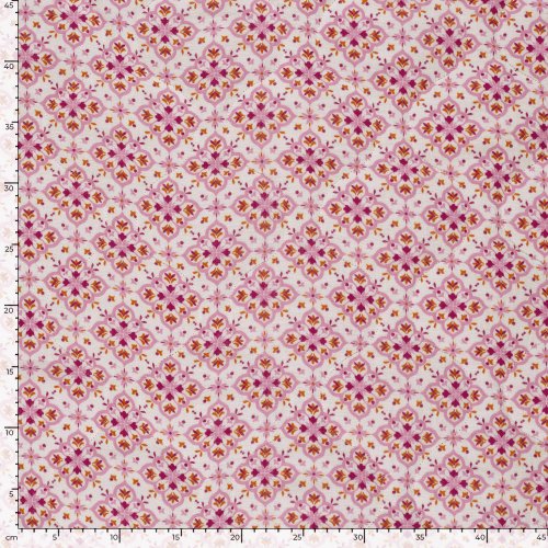 Doubleface Musselinstepper - Rosamee - rosa/weiß/grün