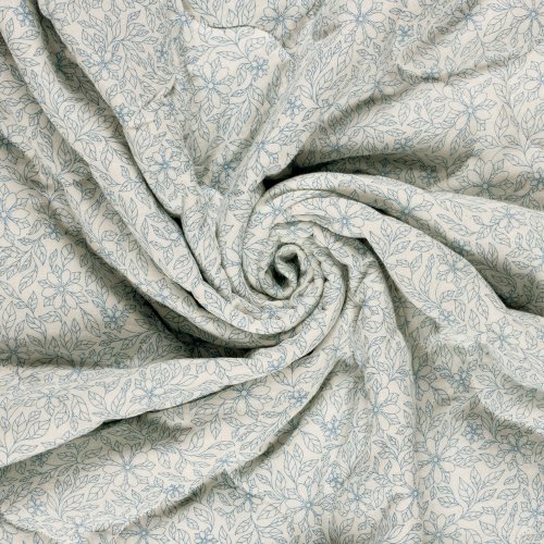 Preview: Doubleface Musselinstepper - Ottilie - blau/ecru/navy