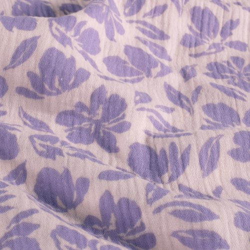 Musselin - Kanta Flowers - rose/flieder