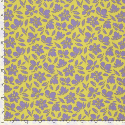 Preview: Musselin - Kanta Flowers - gelb/flieder