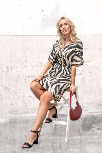 Preview: Viskosejersey - Lyn Zebra - beige/schwarz