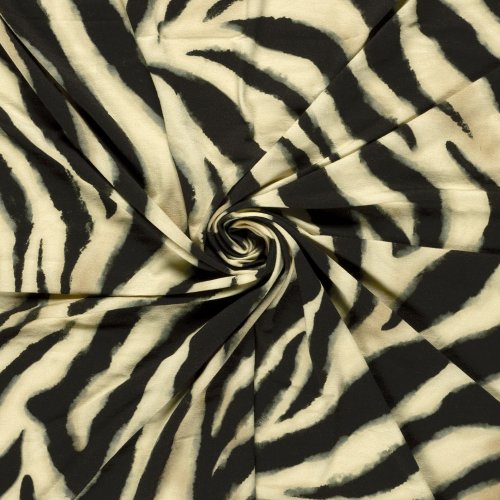 Viskosejersey - Lyn Zebra - beige/schwarz