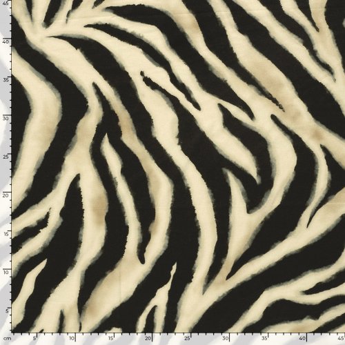 Viskosejersey - Lyn Zebra - beige/schwarz