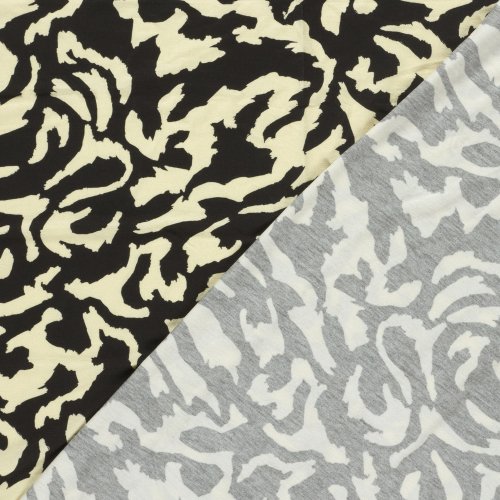 Preview: Viskosejersey - Ink Motion - black/light beige