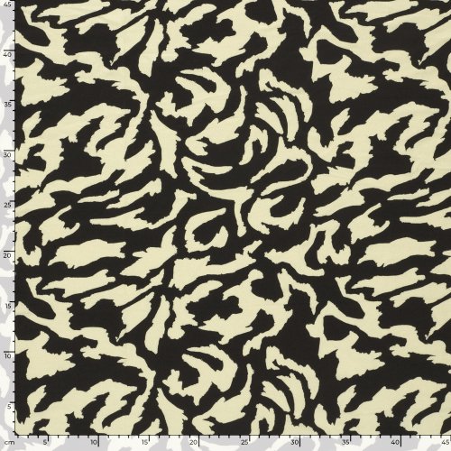 Preview: Viskosejersey - Ink Motion - black/light beige