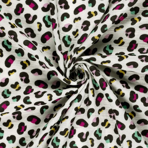Preview: Musselin - Jian Leo - ecru/multicolor