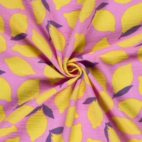 Musselin - Laima Lemon - rosa/gelb