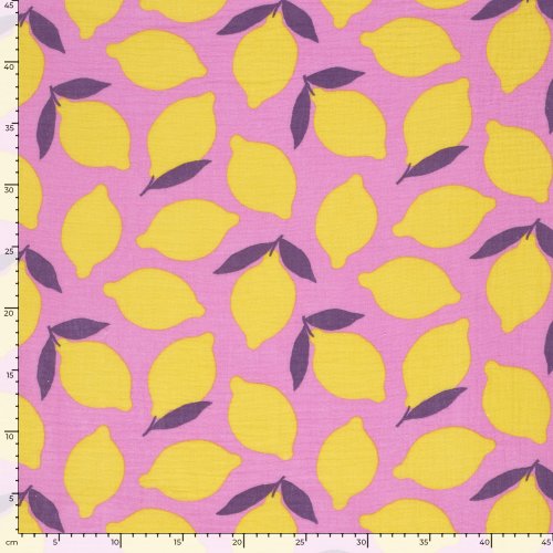 Preview: Musselin - Laima Lemon - rosa/gelb