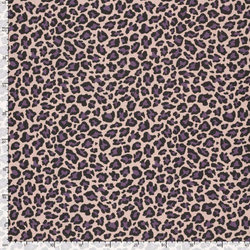 Baumwoll Popeline - Annabel Leo - hellrosa/schwarz/lila