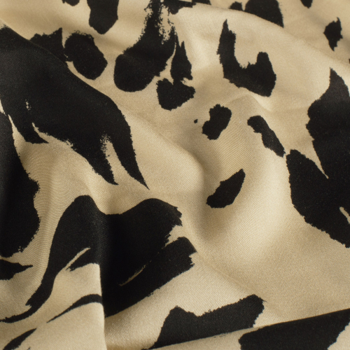 Viskose Satin - matt - Erland - sand/black