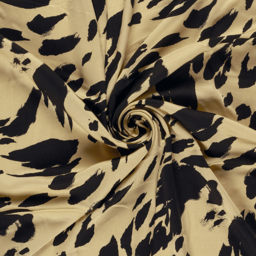 Preview: Viskose Satin - matt - Erland - sand/black