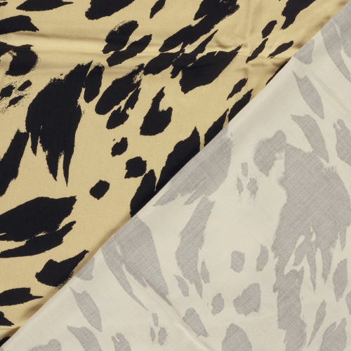 Viskose Satin - matt - Erland - sand/black