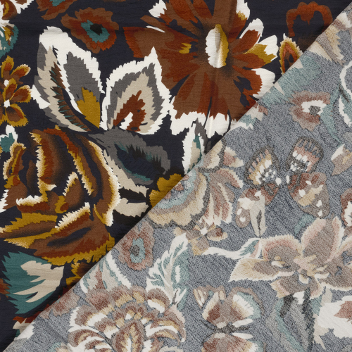 Preview: Viskose Crepe - Mirja Flowers - navy