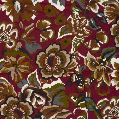 Preview: Viskose Crepe - Mirja Flowers - bordeaux