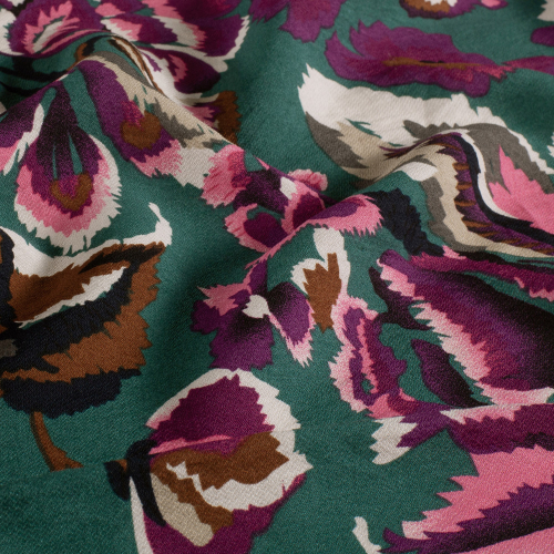 Preview: Viskose Crepe - Mirja Flowers - green