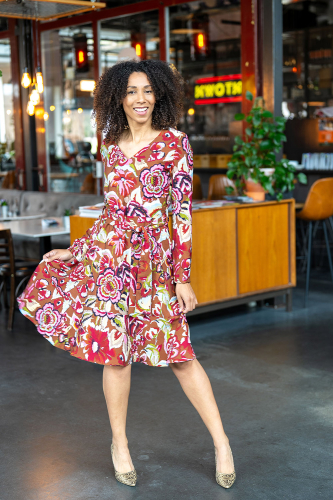 Preview: Viskose Crepe - Mirja Flowers - brown