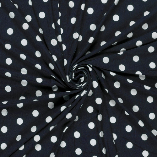 Viskosejersey - Espe Dots - navy/white