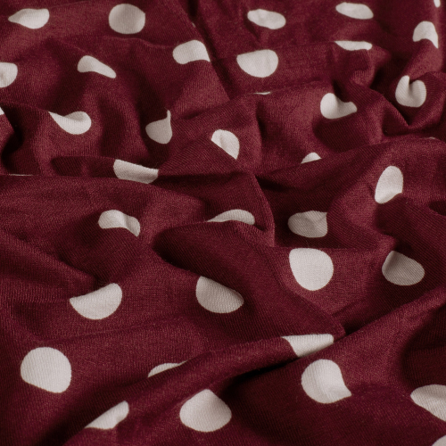 Preview: Viskosejersey - Espe Dots - bordeaux/white