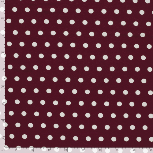Preview: Viskosejersey - Espe Dots - bordeaux/white