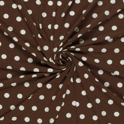 Viskosejersey - Espe Dots - brown/white