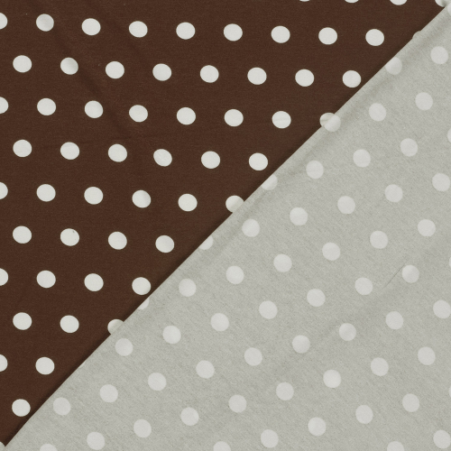 Preview: Viskosejersey - Espe Dots - brown/white
