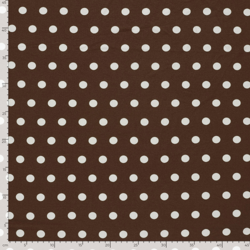 Preview: Viskosejersey - Espe Dots - brown/white