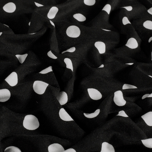 Preview: Viskosejersey - Espe Dots - black/white