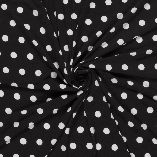 Viskosejersey - Espe Dots - black/white