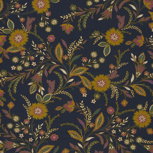Preview: Viskosejersey - Evie Flowers - navy