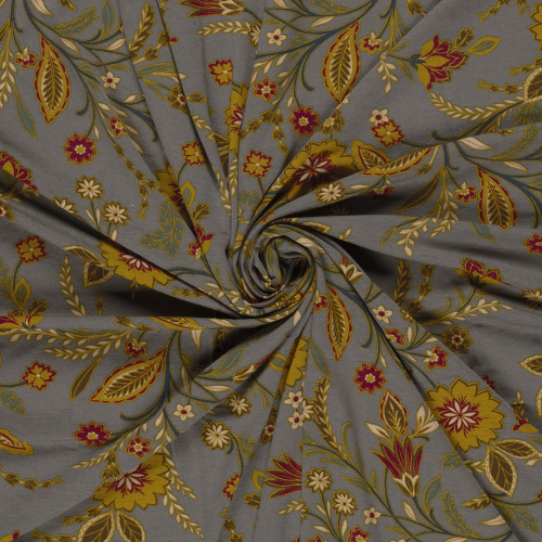 Preview: Viskosejersey - Evie Flowers - grey